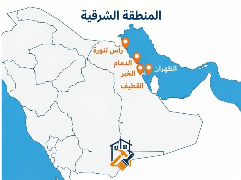 خريطة مناطق الدمام والخبر