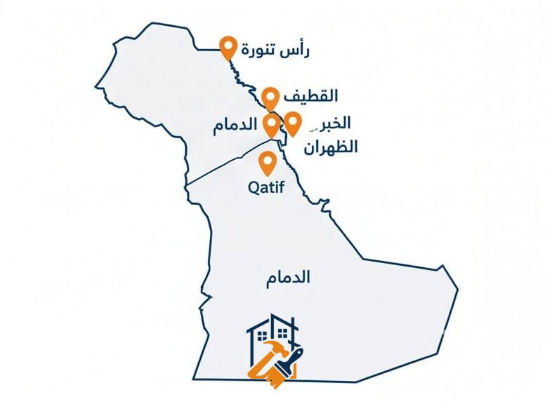 خريطة مناطق الدمام والخبر