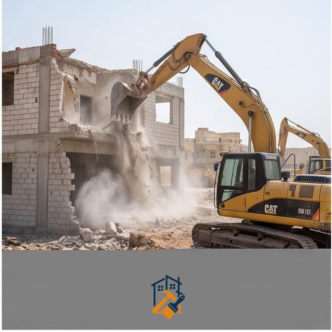 هدم مبنى سكني في الخبر